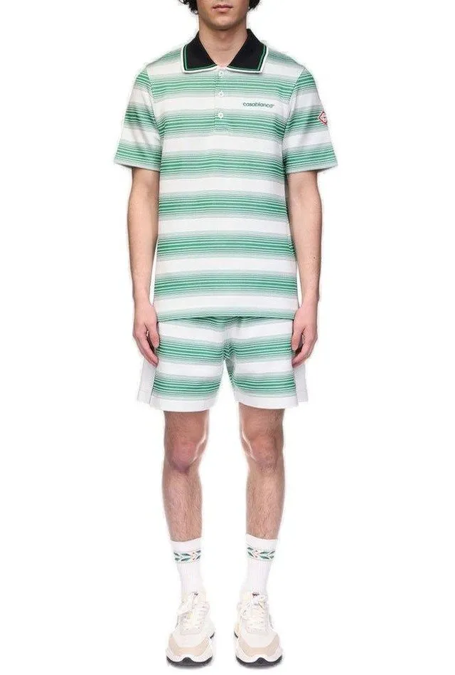 Casablanca Gradient Striped Polo Shirt