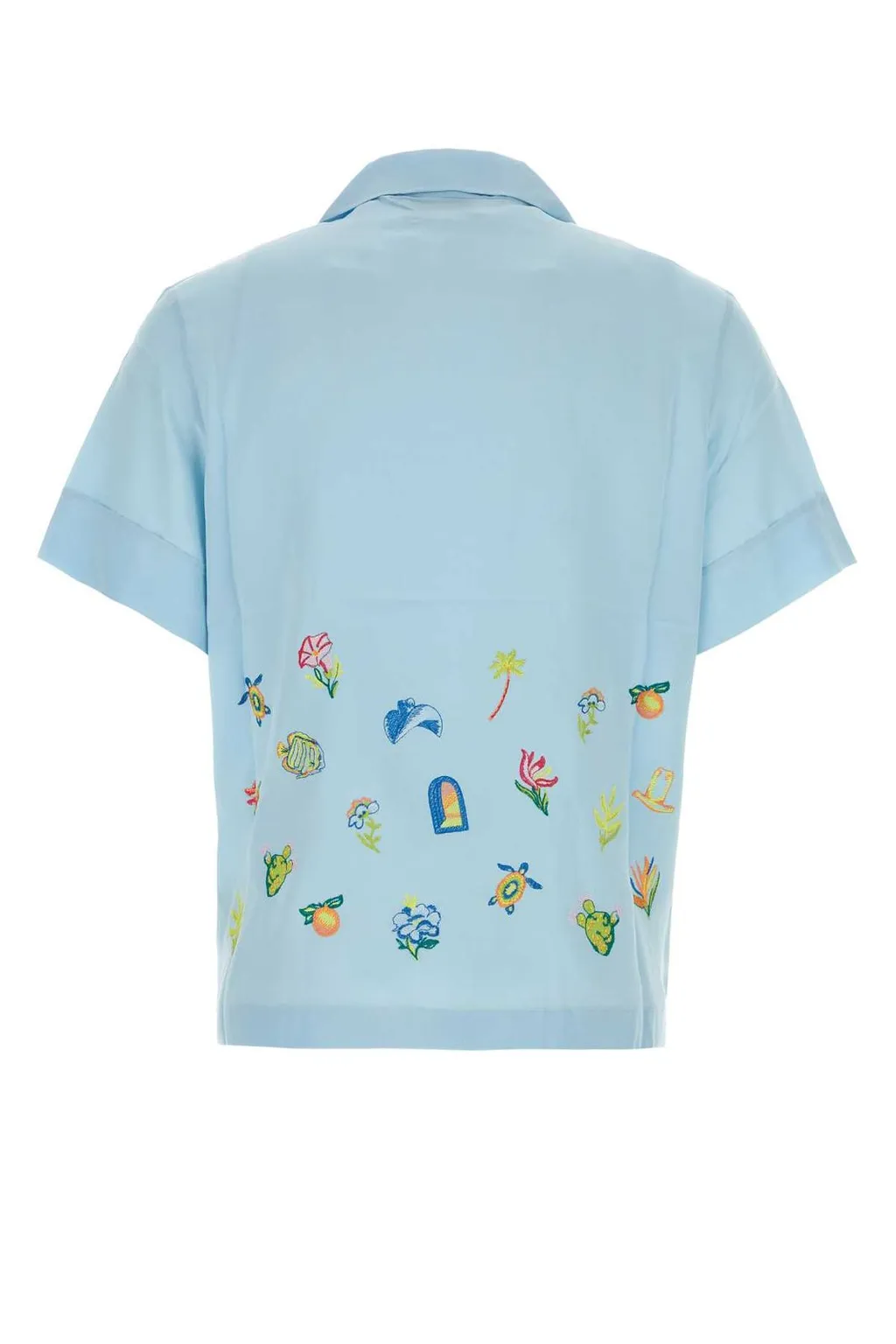 Casablanca Casa Icons Embroidered Satin Shirt