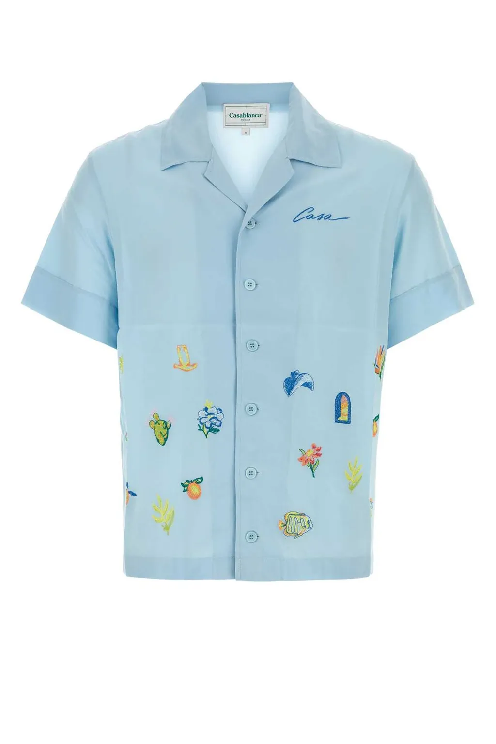 Casablanca Casa Icons Embroidered Satin Shirt