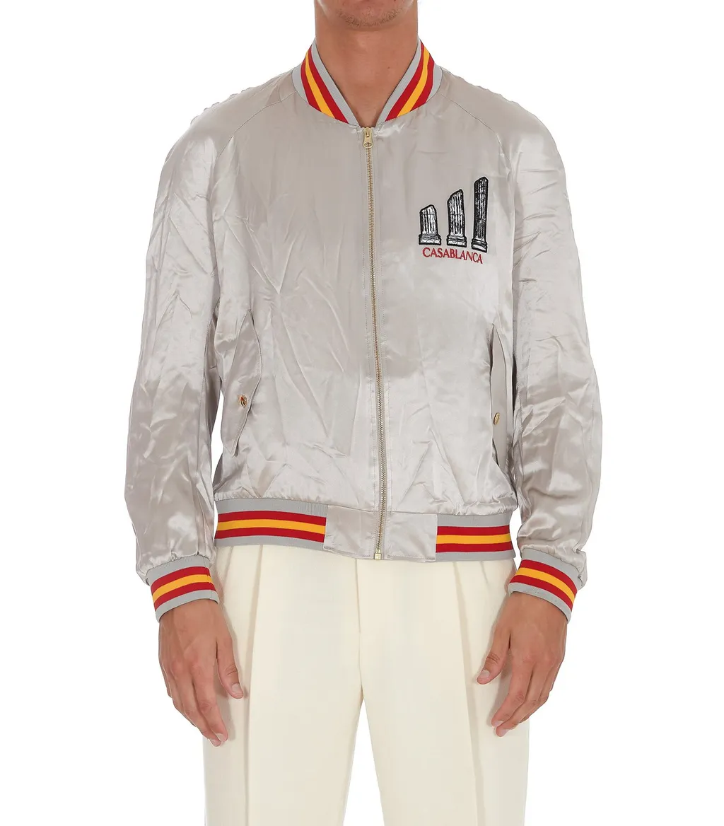 Casablanca Logo Embroidered Zipped Jacket