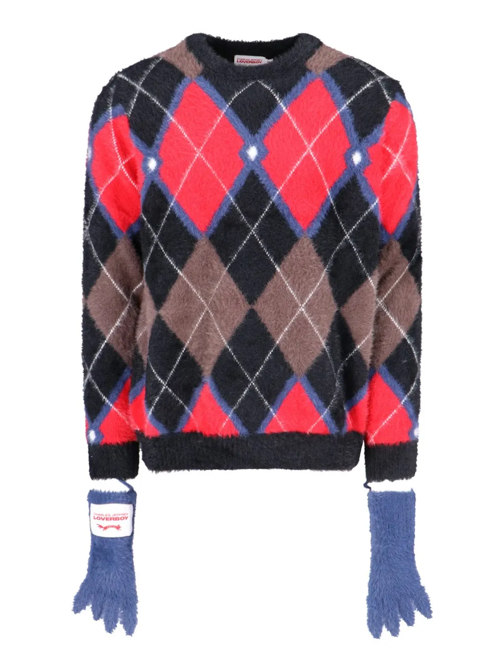 Charles Jeffrey Loverboy Argyle Knit Sweater