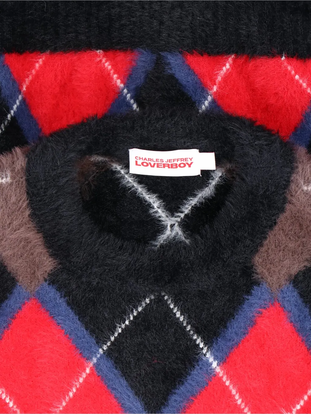 Charles Jeffrey Loverboy Argyle Knit Sweater