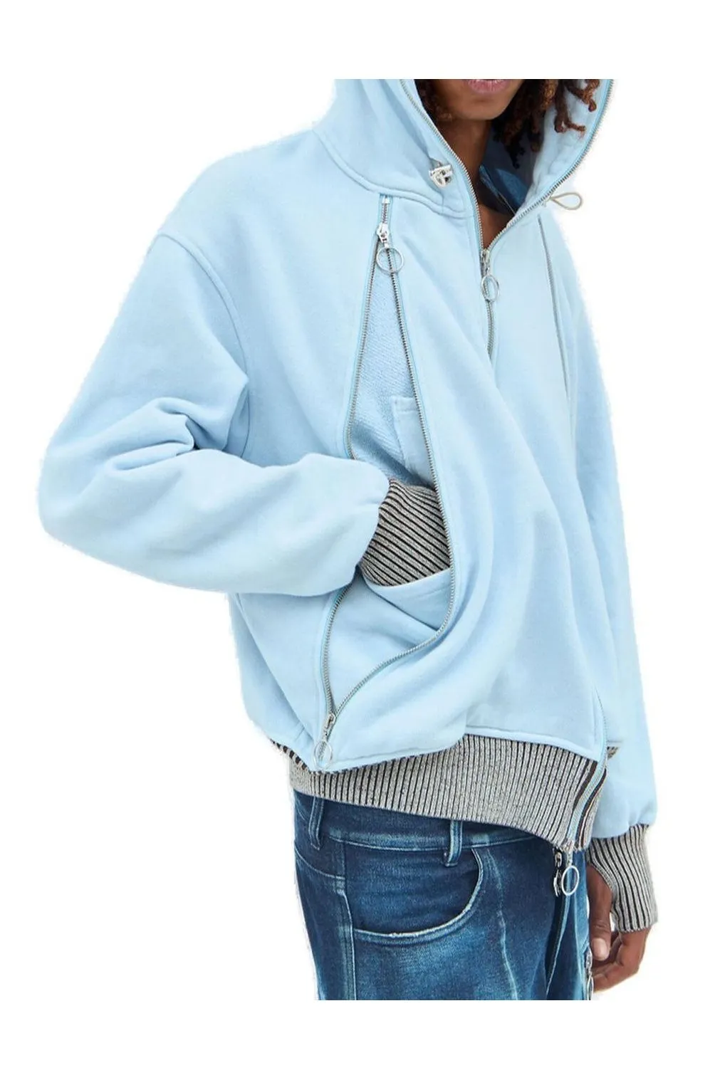 Charlie Constantinou Zip Hybrid Jersey Hooded Sweatshirt