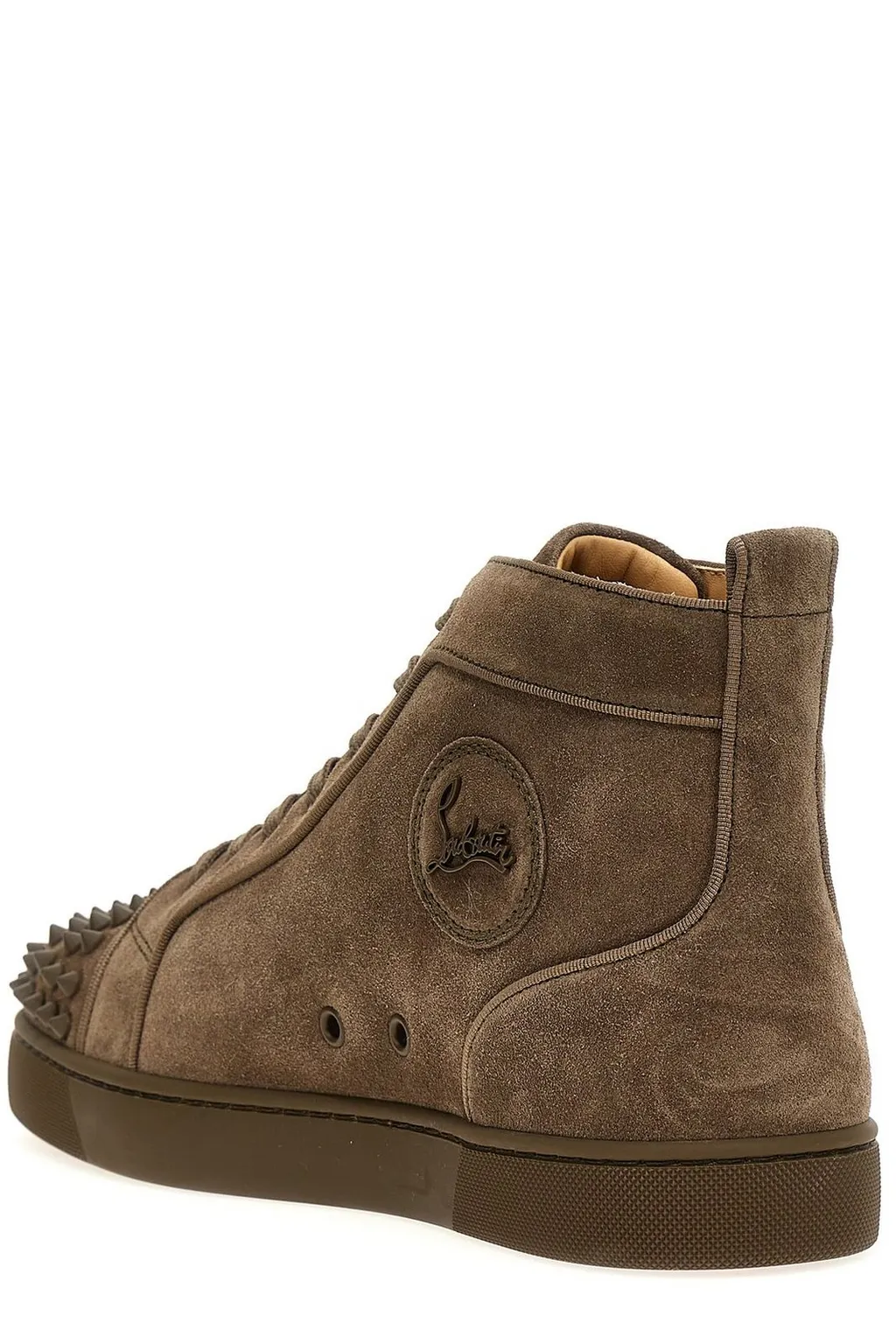 Christian Louboutin Lou Spikes Embellished Mid-Top Sneakers