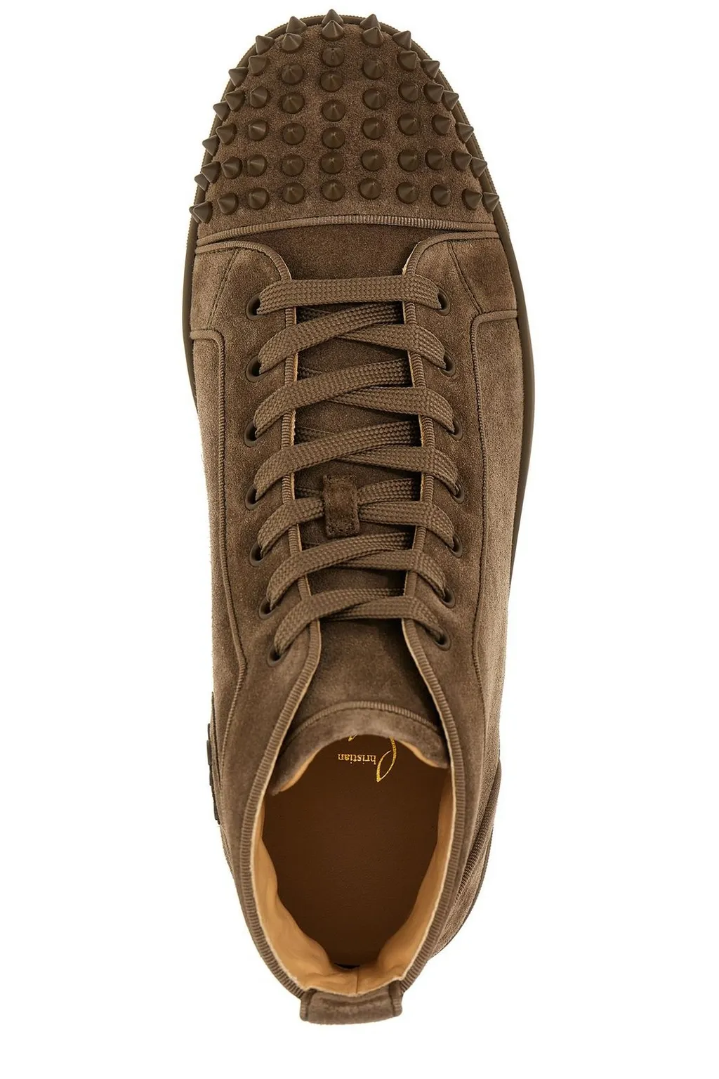 Christian Louboutin Lou Spikes Embellished Mid-Top Sneakers