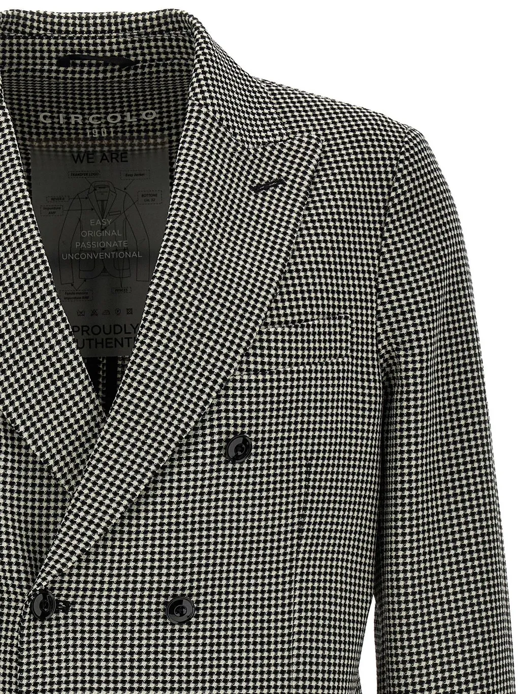 Circolo 1901 Check-Patterned Buttoned Blazer