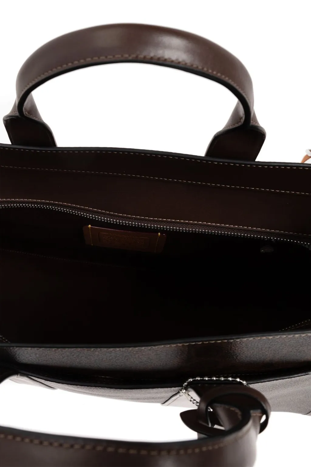 Coach Logo Printed Zipped Document Bag