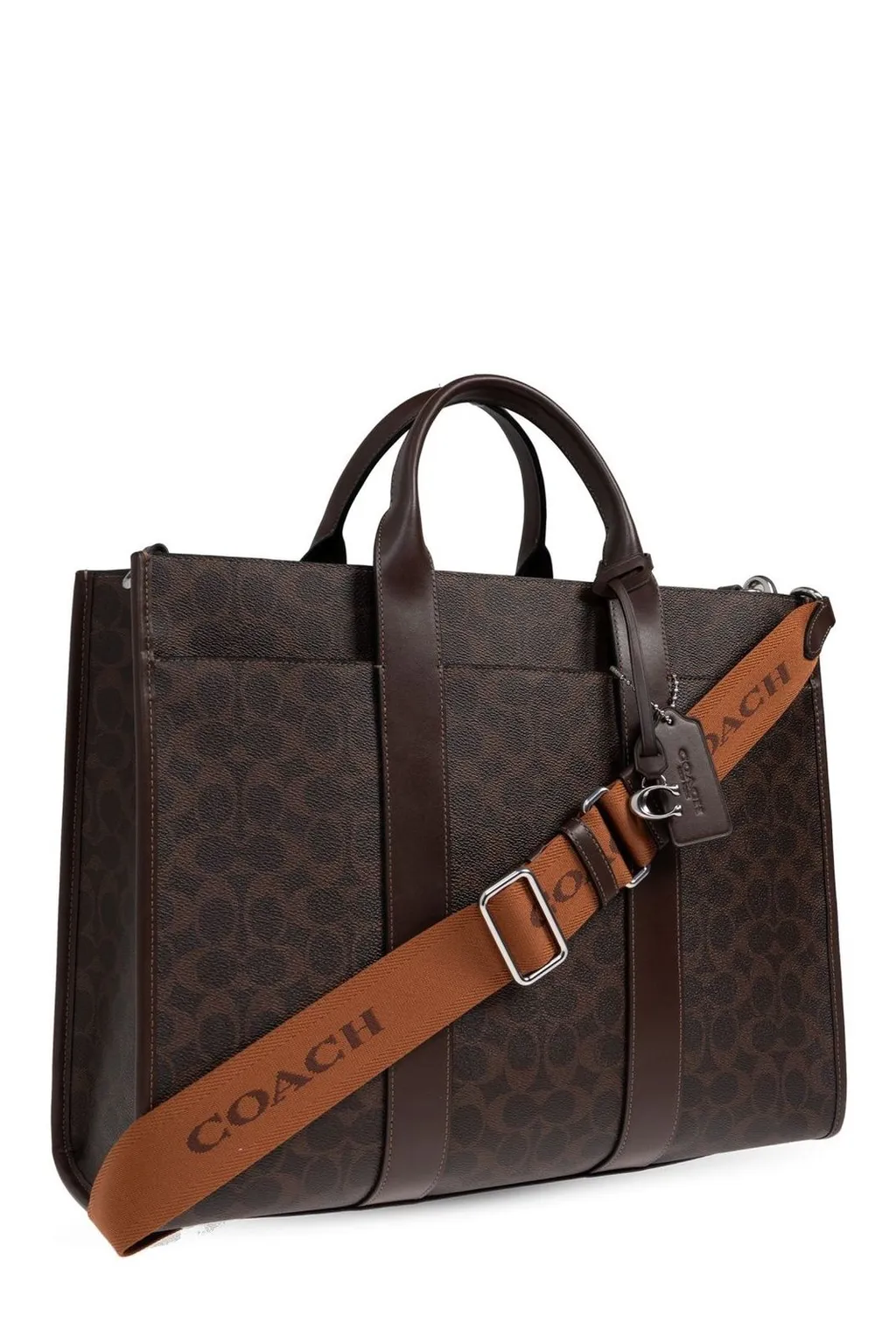Coach Logo Printed Zipped Document Bag