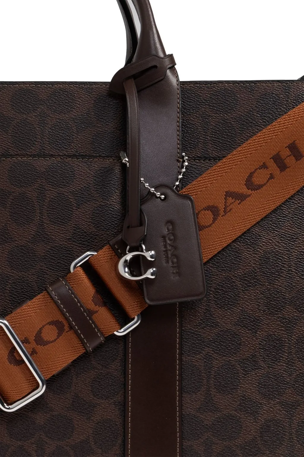 Coach Logo Printed Zipped Document Bag