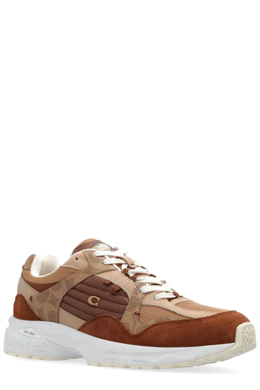 Coach Logo-Embossed Panelled Lace-Up Sneakers
