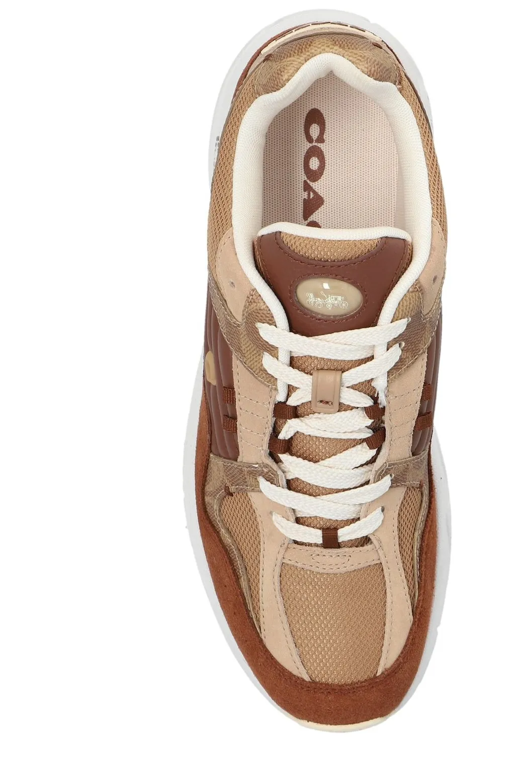 Coach Logo-Embossed Panelled Lace-Up Sneakers
