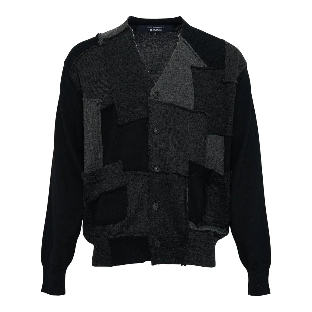 Comme Des GarÇOns Homme V-Neck Patchwork Cardigan