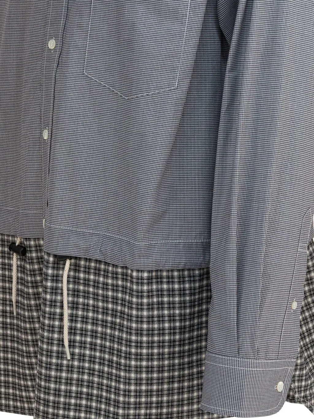 Comme Des GarÇOns Homme Check Drawstring Detailed Shirt