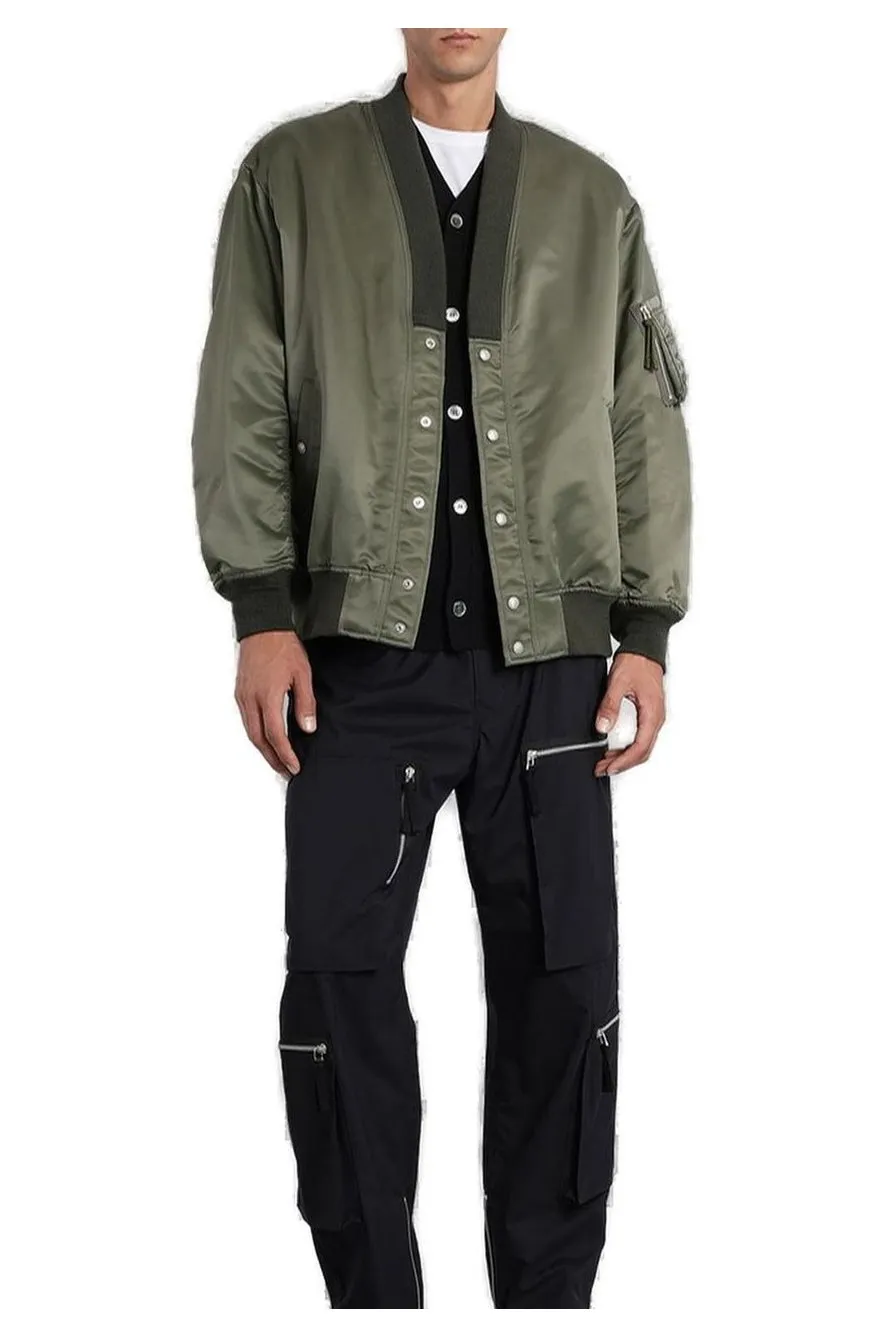 Comme Des GarÇOns Homme V-Neck Satin Bomber Jacket