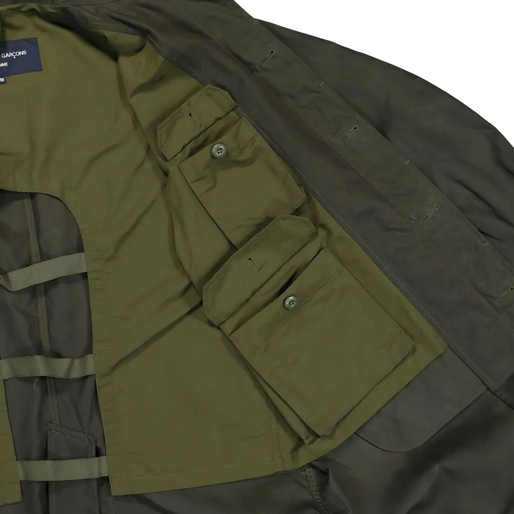 Comme Des GarÇOns Homme Long Sleeve Button Detail Coat