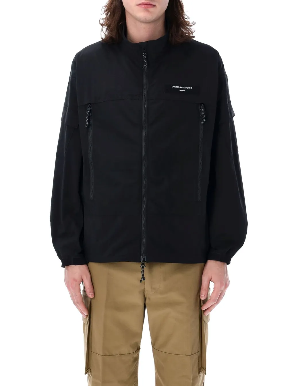 Comme Des GarÇOns Homme Logo Patch High Neck Windbraker