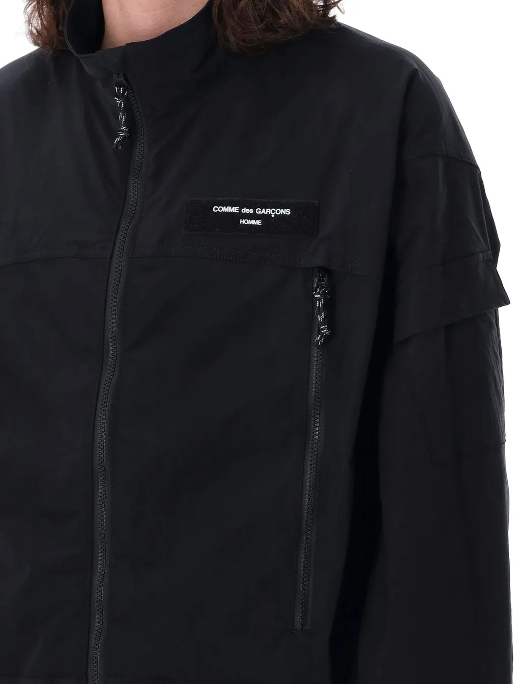 Comme Des GarÇOns Homme Logo Patch High Neck Windbraker