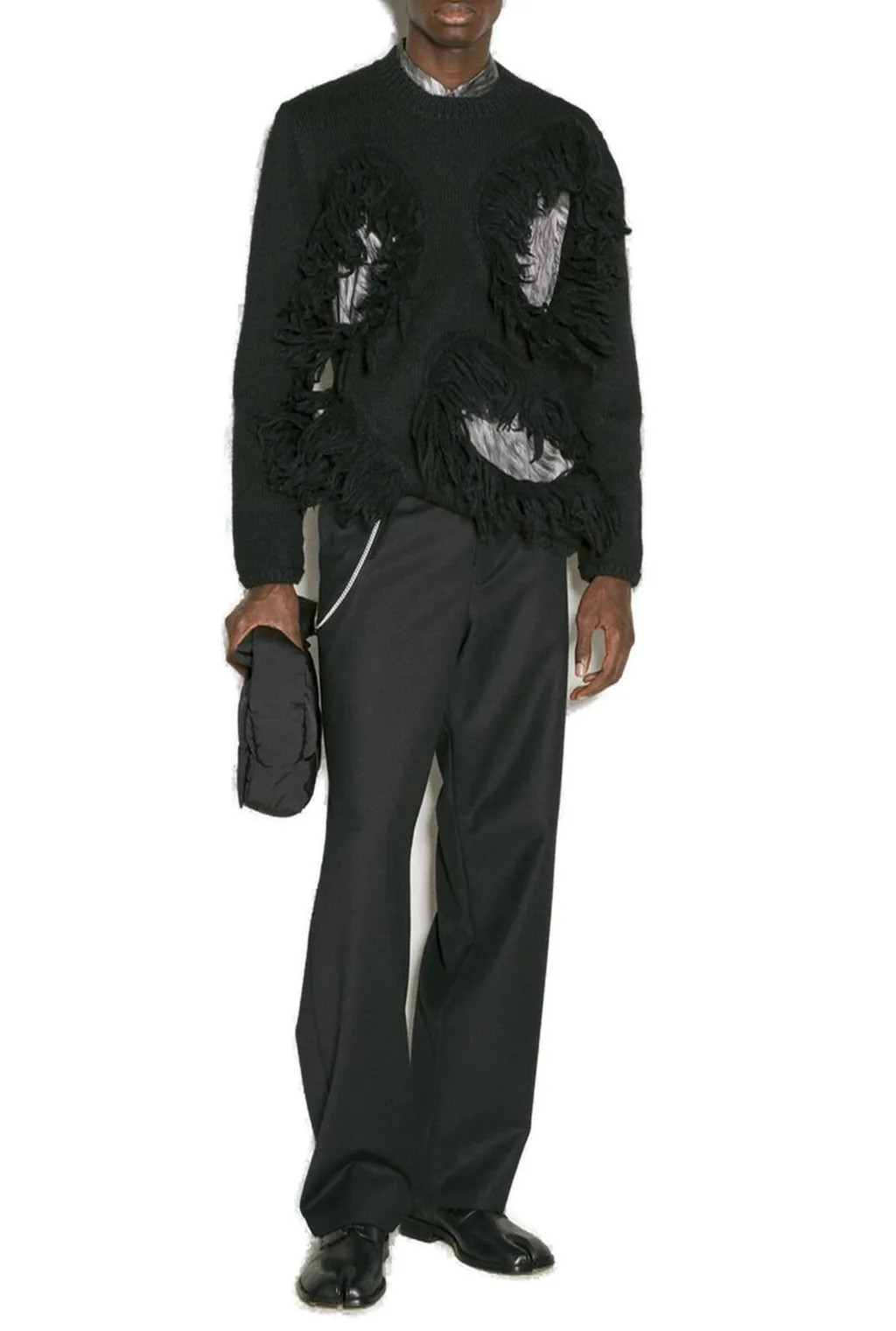 Comme Des GarÇOns Homme Plus Tassel Detailed Crewneck Jumper