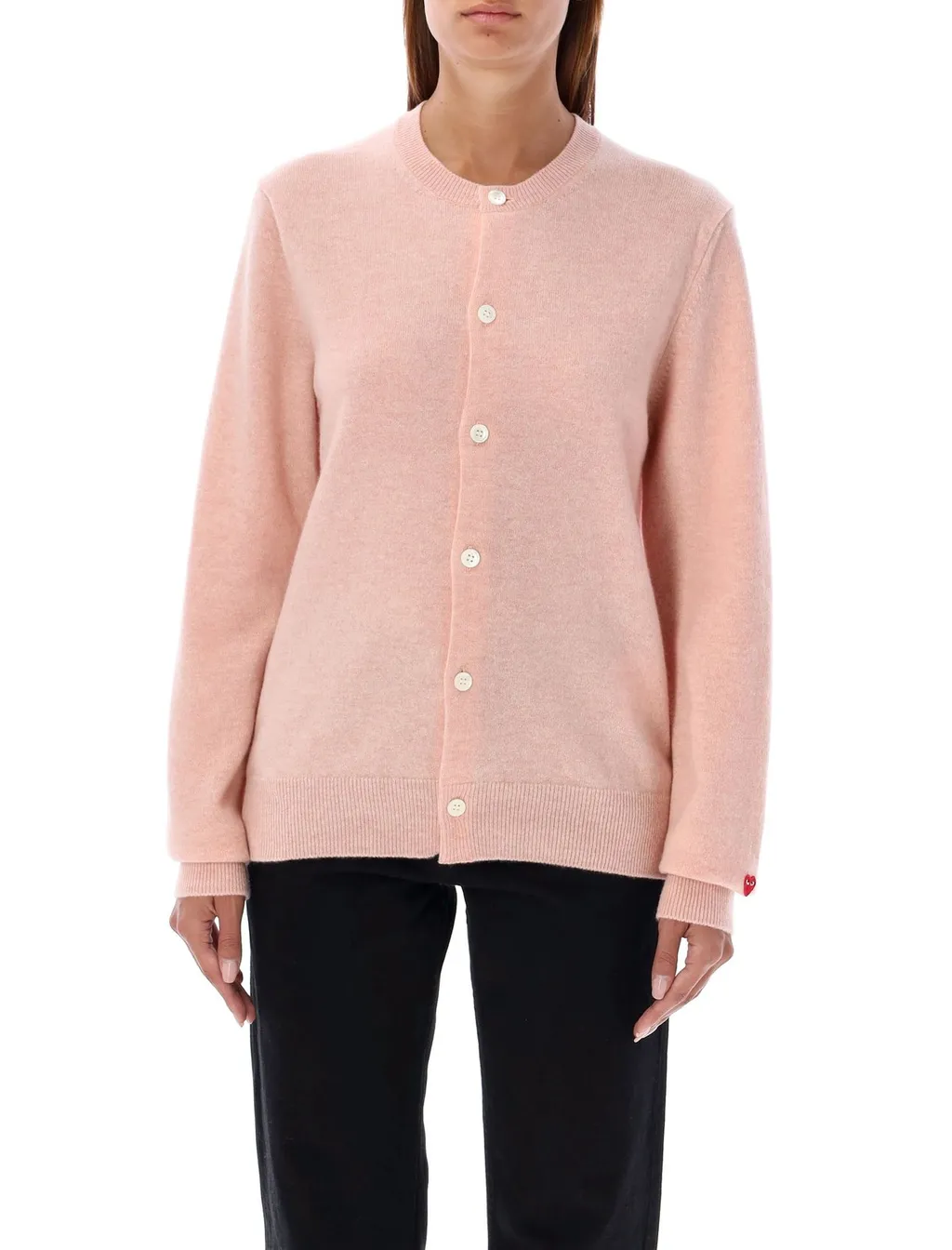Comme Des GarÇOns Play Heart Patch Buttoned Cardigan