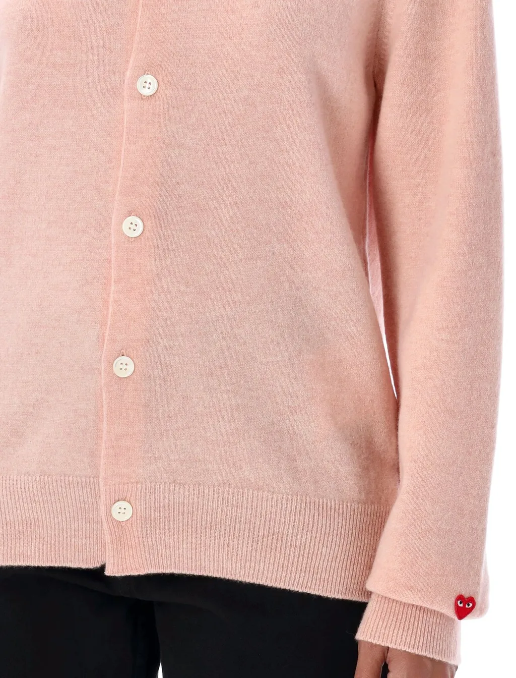 Comme Des GarÇOns Play Heart Patch Buttoned Cardigan