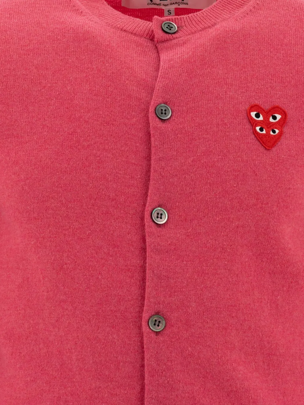 Comme Des GarÇOns Play Heart-Patch Knitted Cardigan