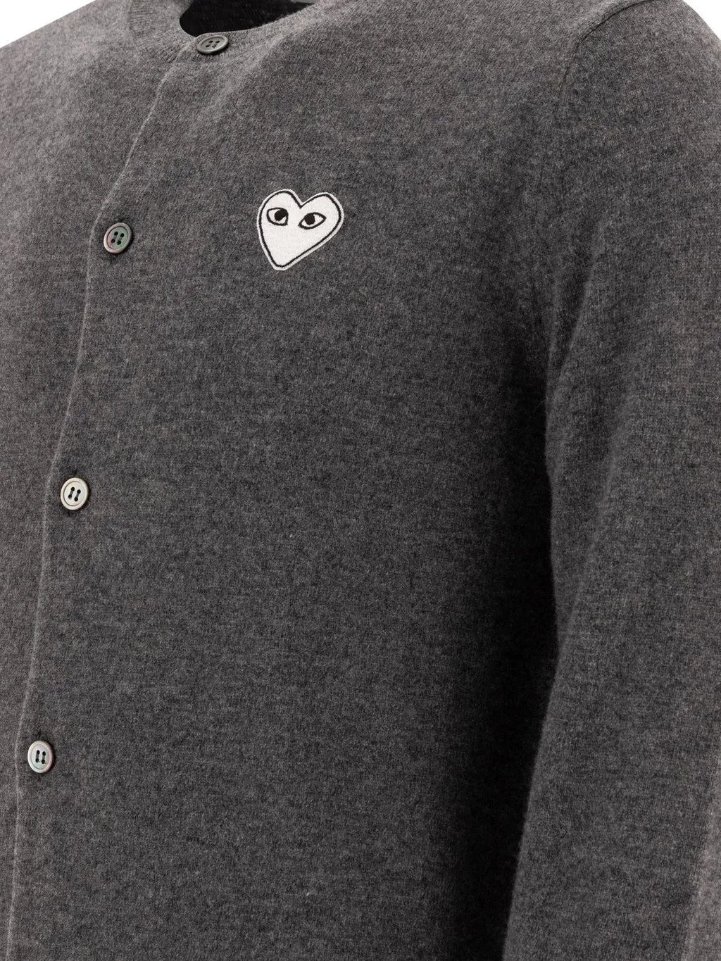 Comme Des GarÇOns Play Heart-Applique Crewneck Cardigan