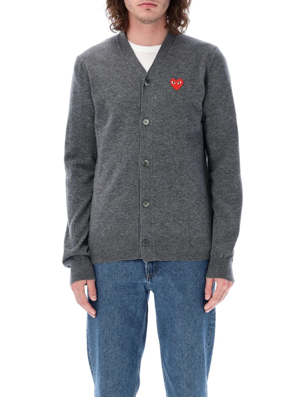 Comme Des GarÇOns Play Iconic Patch Buttoned Cardigan