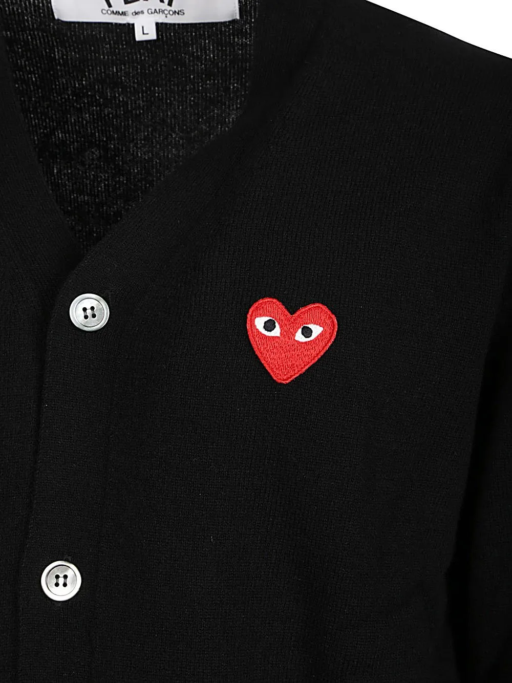 Comme Des GarÇOns Play Iconic Patch Button-Up Cardigan