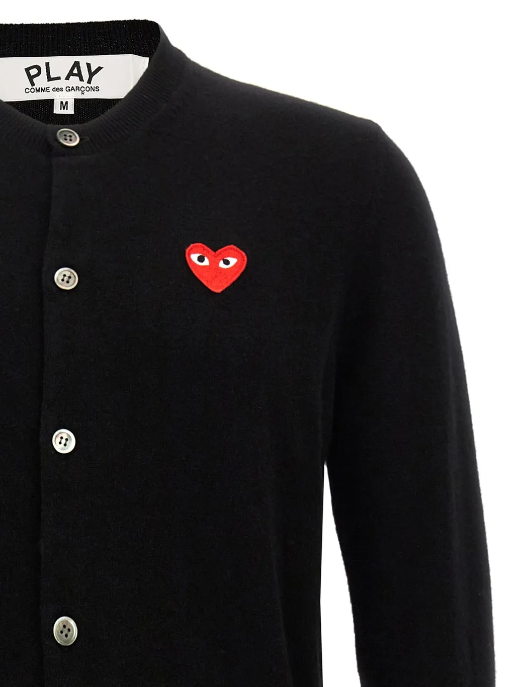 Comme Des GarÇOns Play Logo Patch Button-Up Cardigan