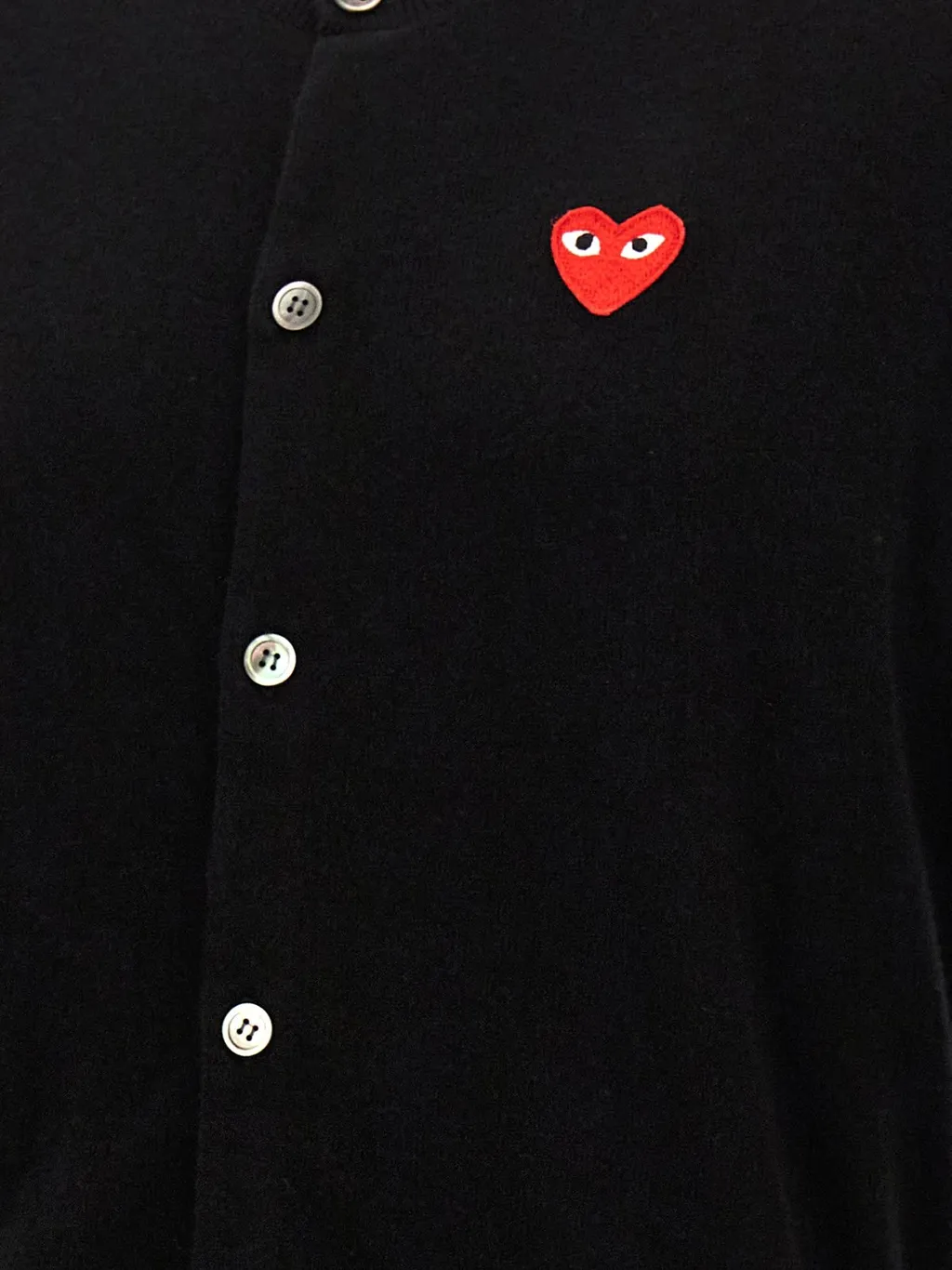 Comme Des GarÇOns Play Logo Patch Button-Up Cardigan