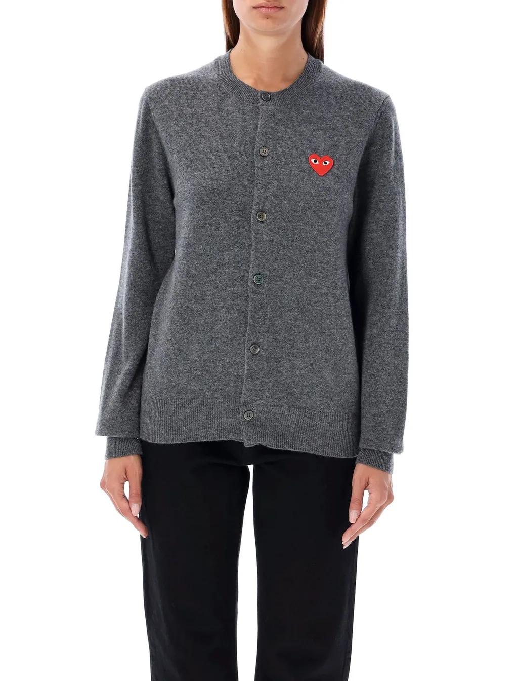 Comme Des GarÇOns Play Logo Patch Button-Up Cardigan