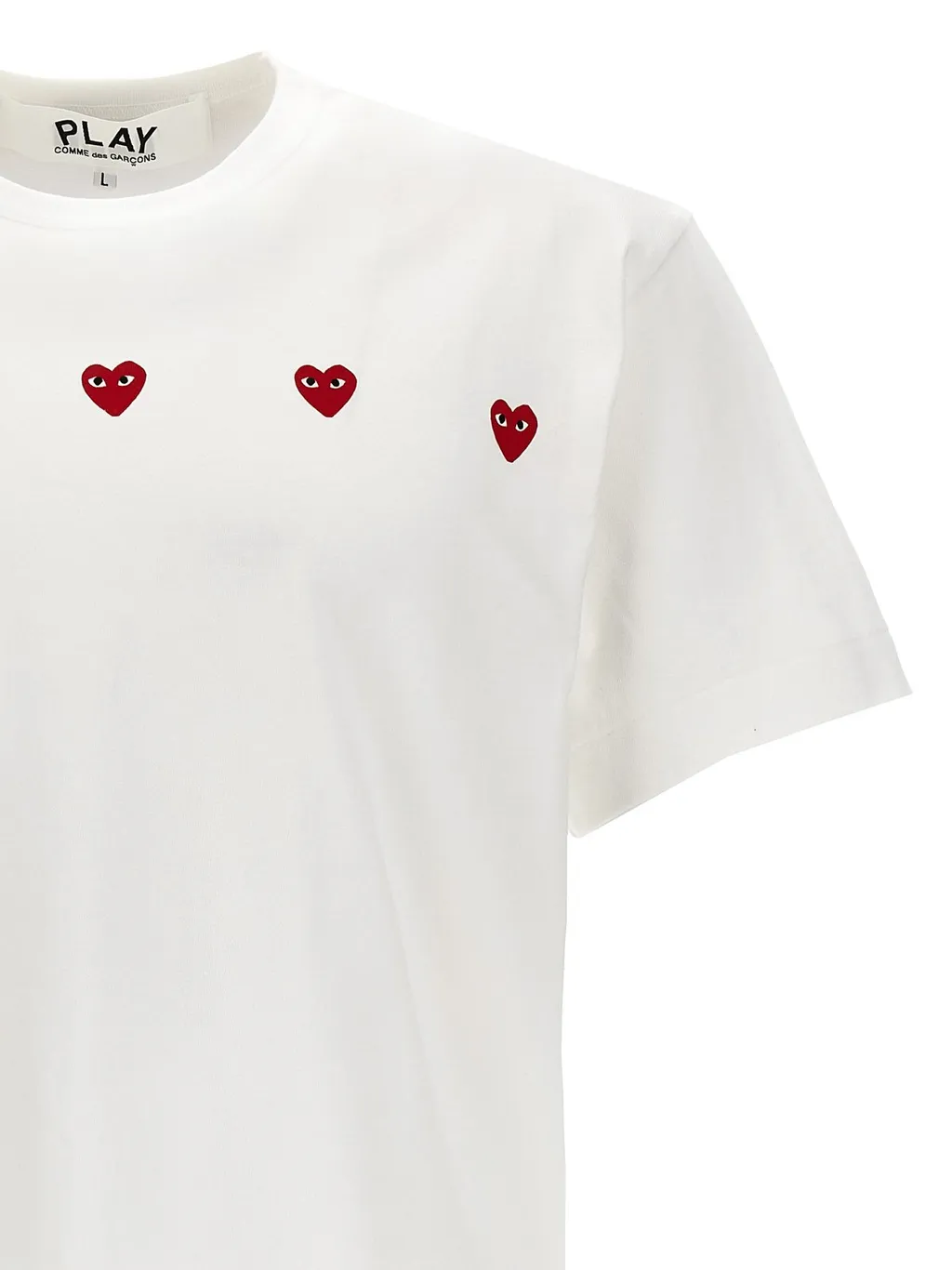 Comme Des GarÇOns Play Triple Hearts Crewneck T-Shirt