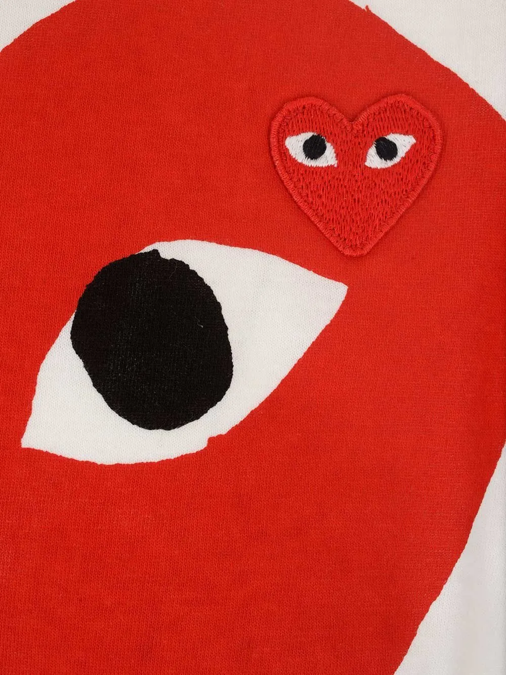 Comme Des GarÇOns Play Heart Logo Printed Crewneck T-Shirt