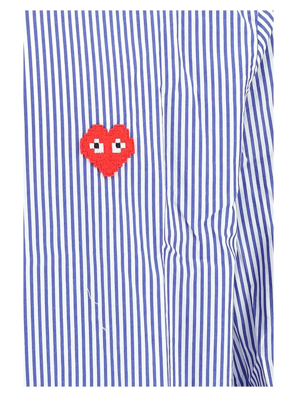 Comme Des GarÇOns Play Logo Embroidered Striped Shirt