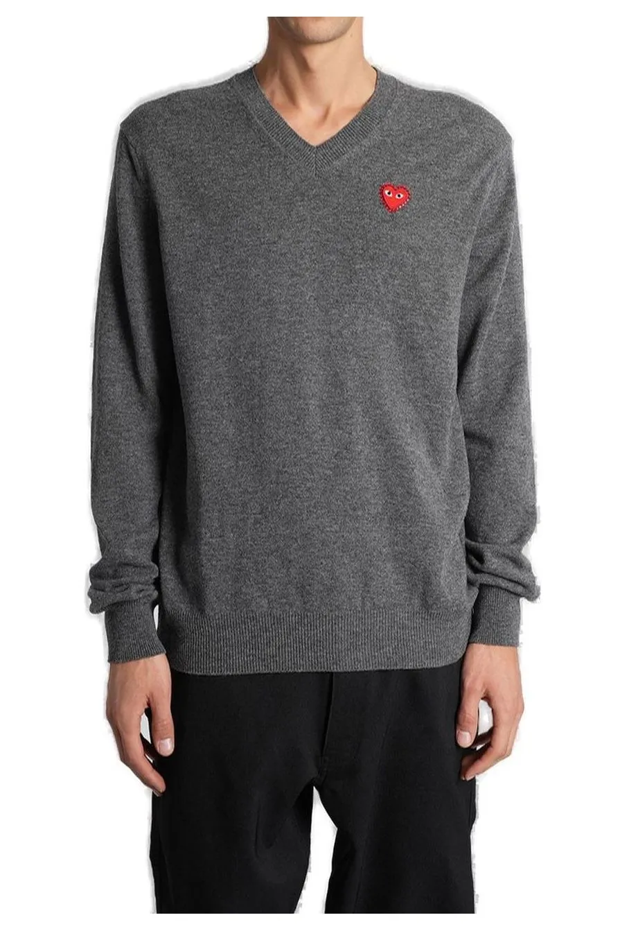Comme Des GarÇOns Play Heart-Emblem Knitted Jumper