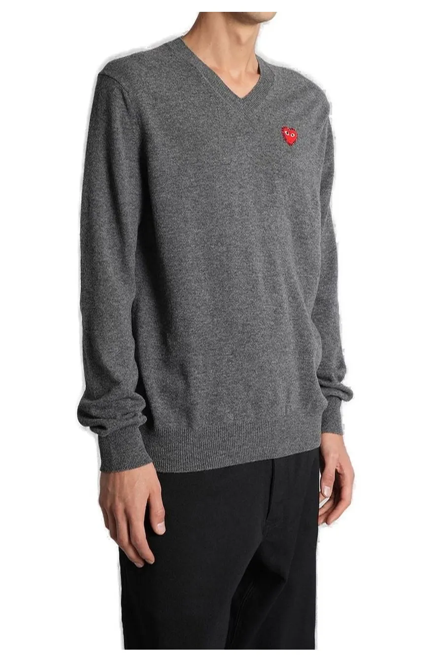 Comme Des GarÇOns Play Heart-Emblem Knitted Jumper