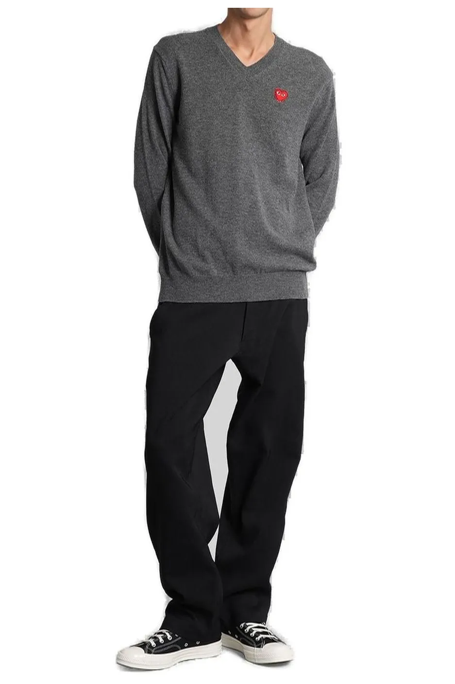 Comme Des GarÇOns Play Heart-Emblem Knitted Jumper