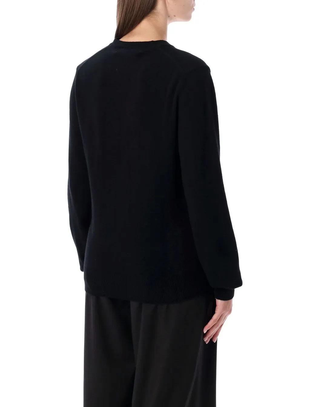 Comme Des GarÇOns Play Logo Detailed V-Neck Sweater