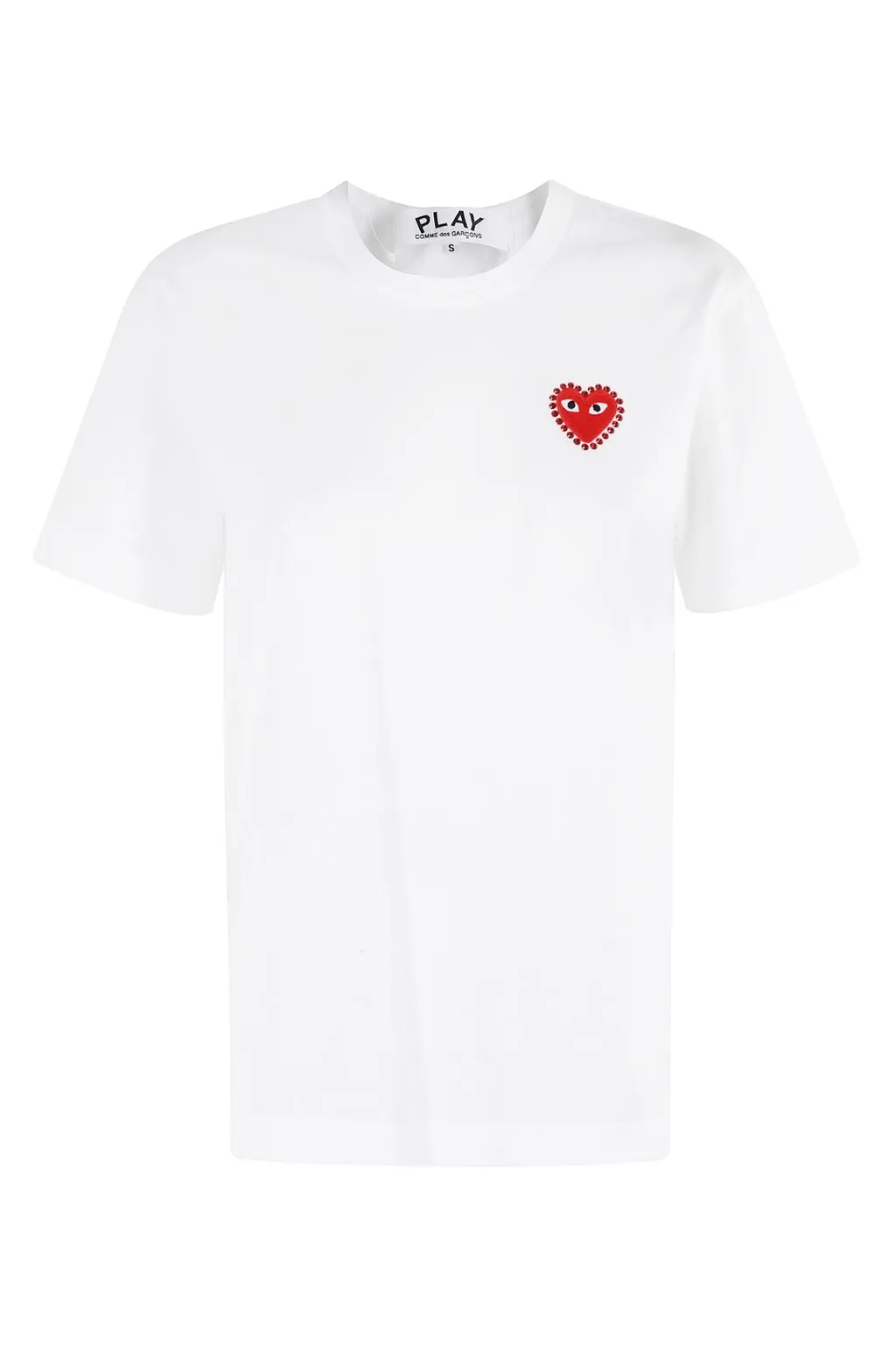 Comme Des GarÇOns Play Logo Printed Embellished T-Shirt