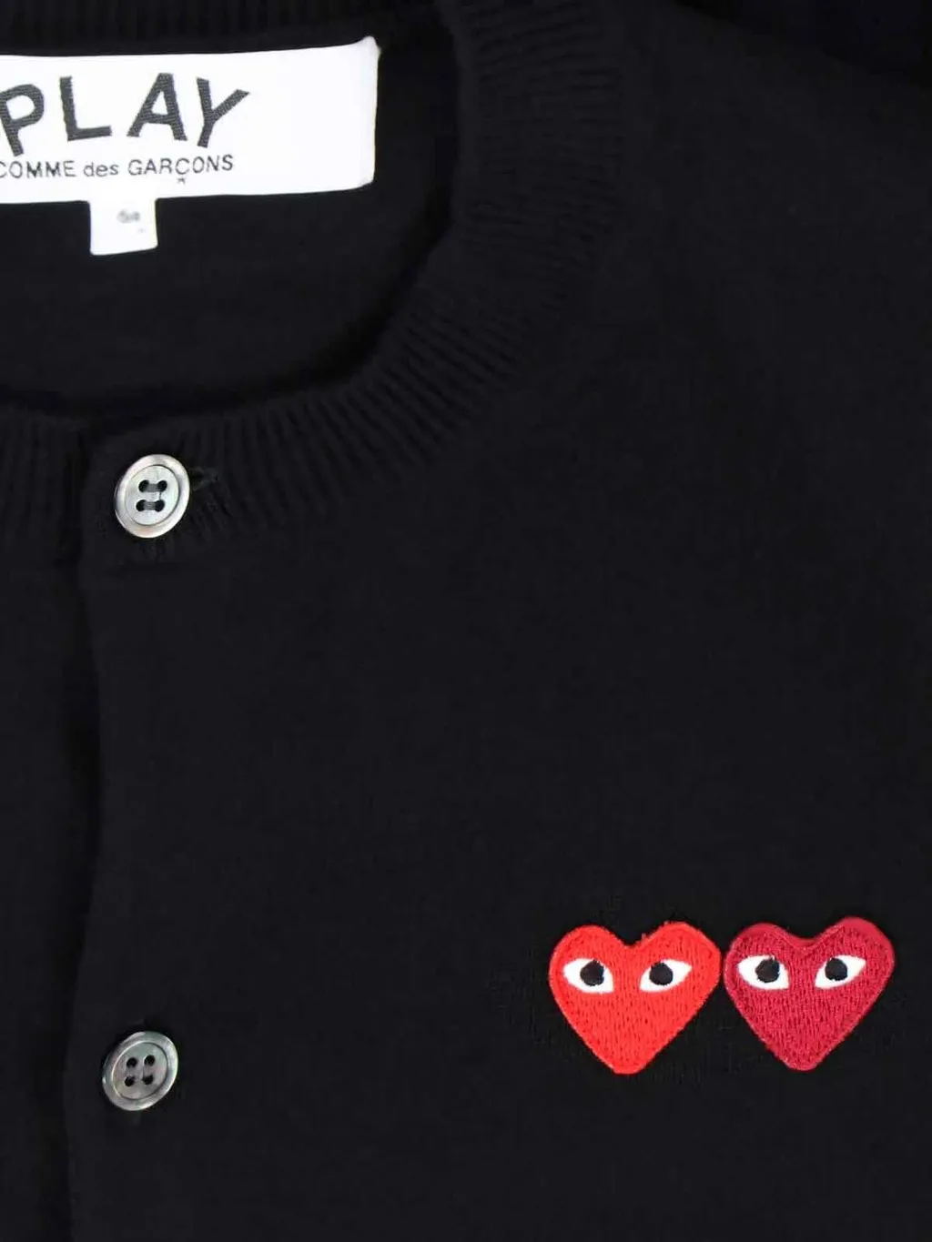 Comme Des GarÇOns Play Crewneck Knitted Cardigan