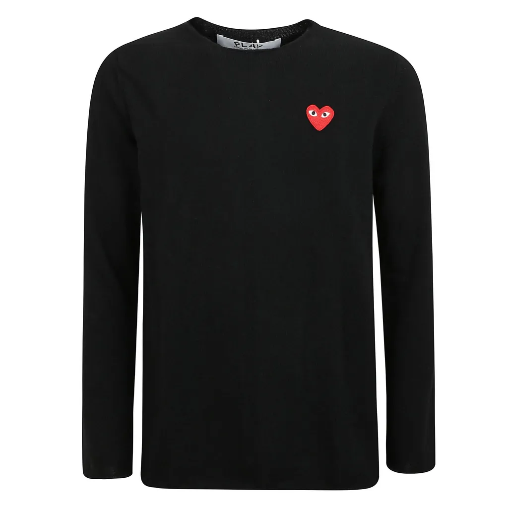 Comme Des GarÇOns Play Logo Embroidered Crewneck Jumper