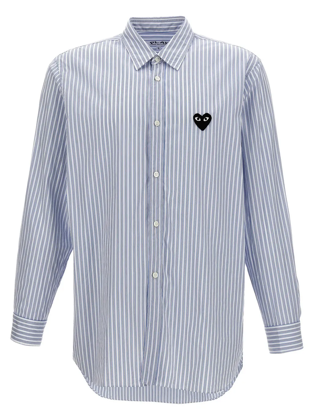 Comme Des GarÇOns Play Logo Patch Striped Shirt