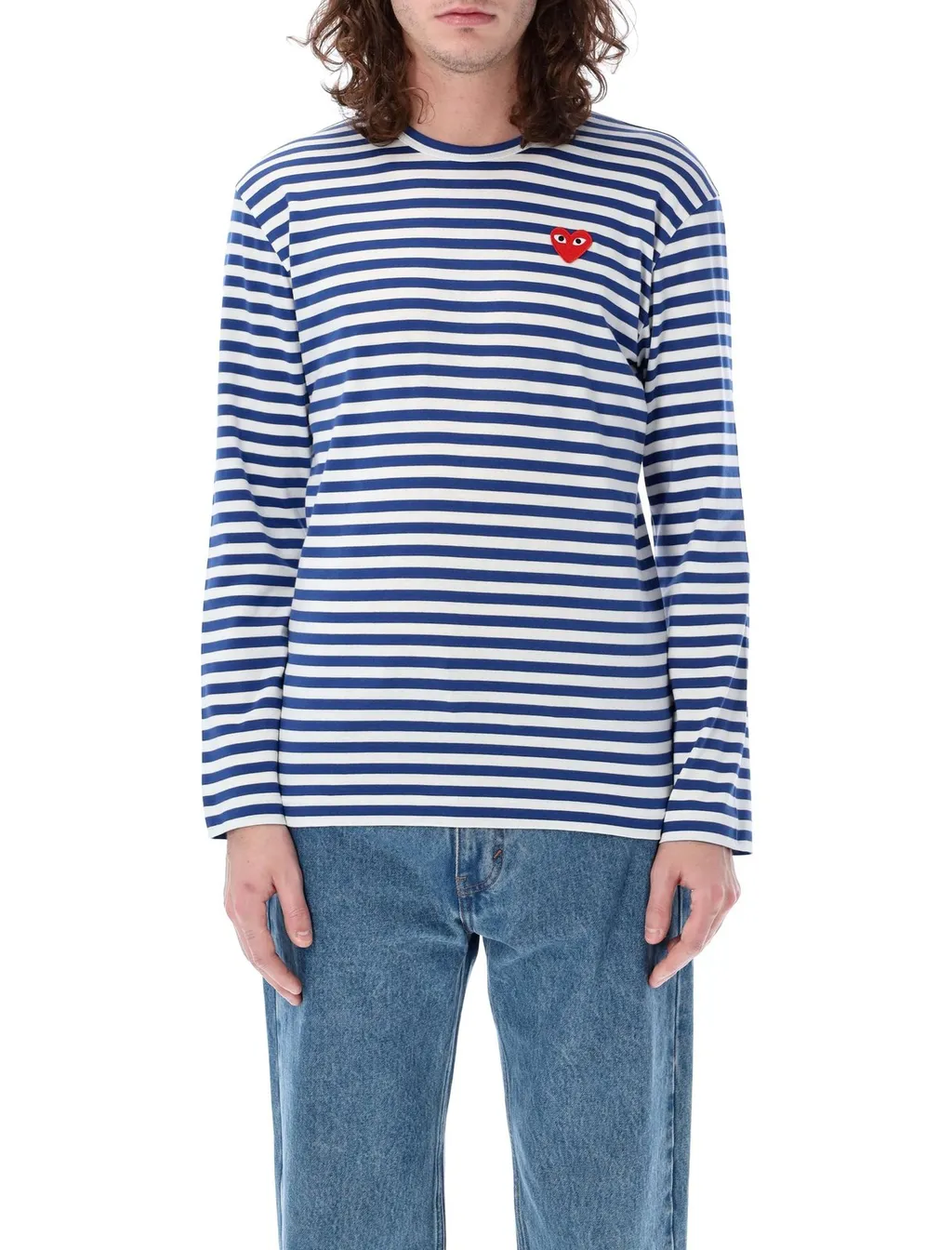 Comme Des GarÇOns Play Iconic Patch Striped T-Shirt