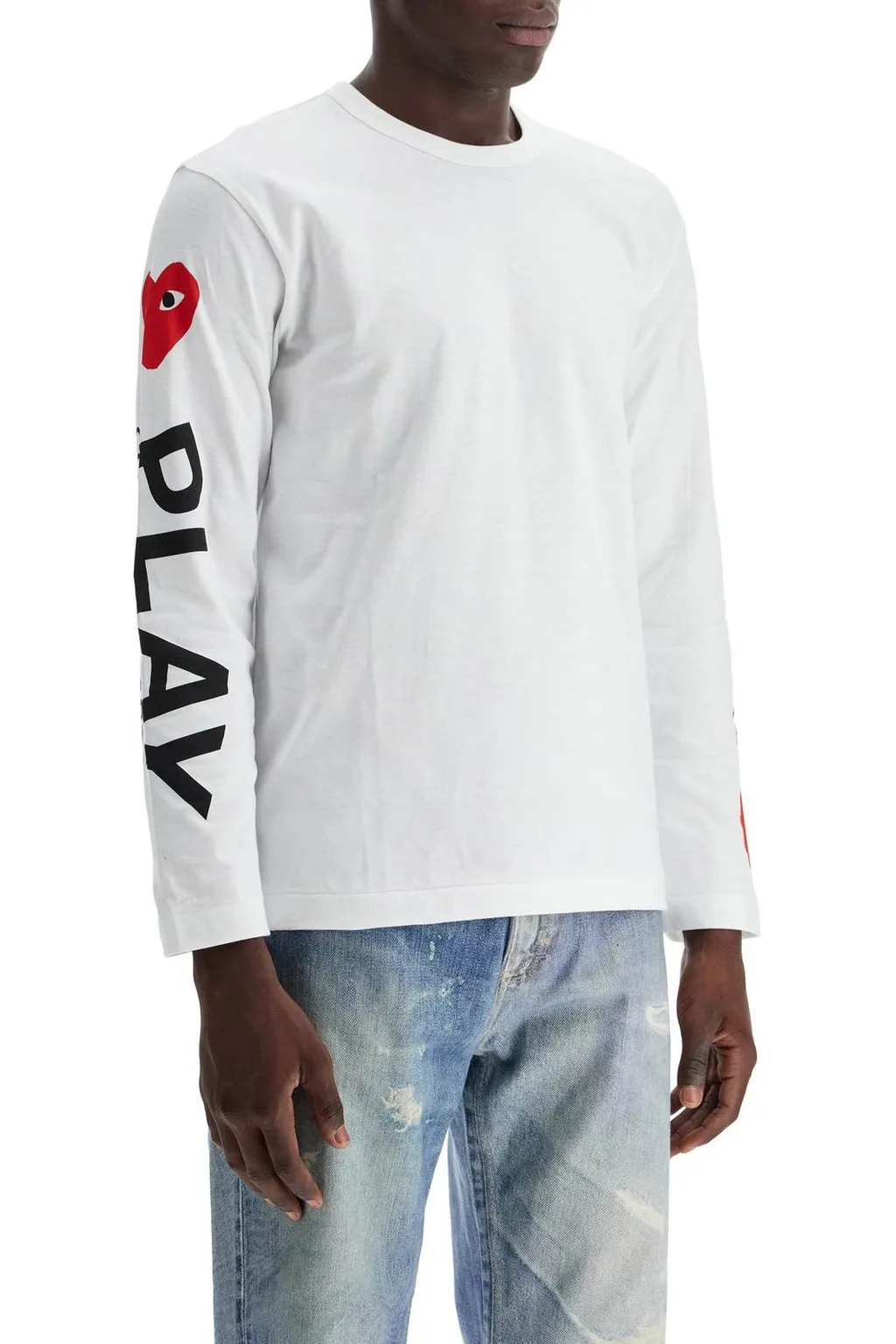 Comme Des GarÇOns Play Logo Printed Long Sleeved T-Shirt