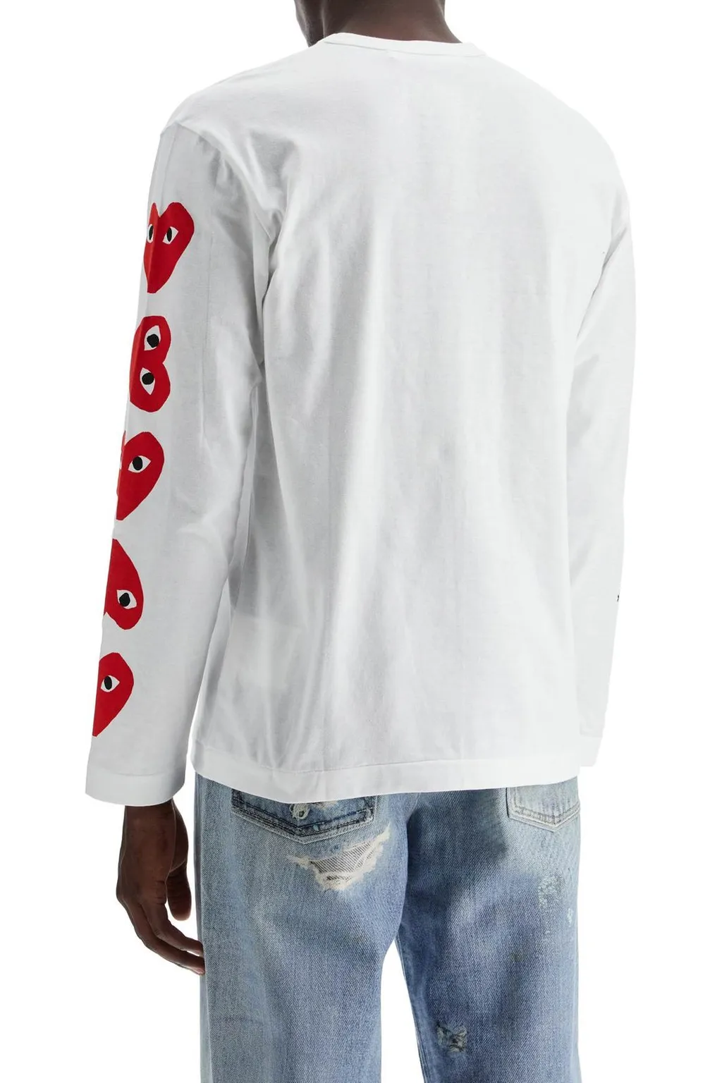 Comme Des GarÇOns Play Logo Printed Long Sleeved T-Shirt