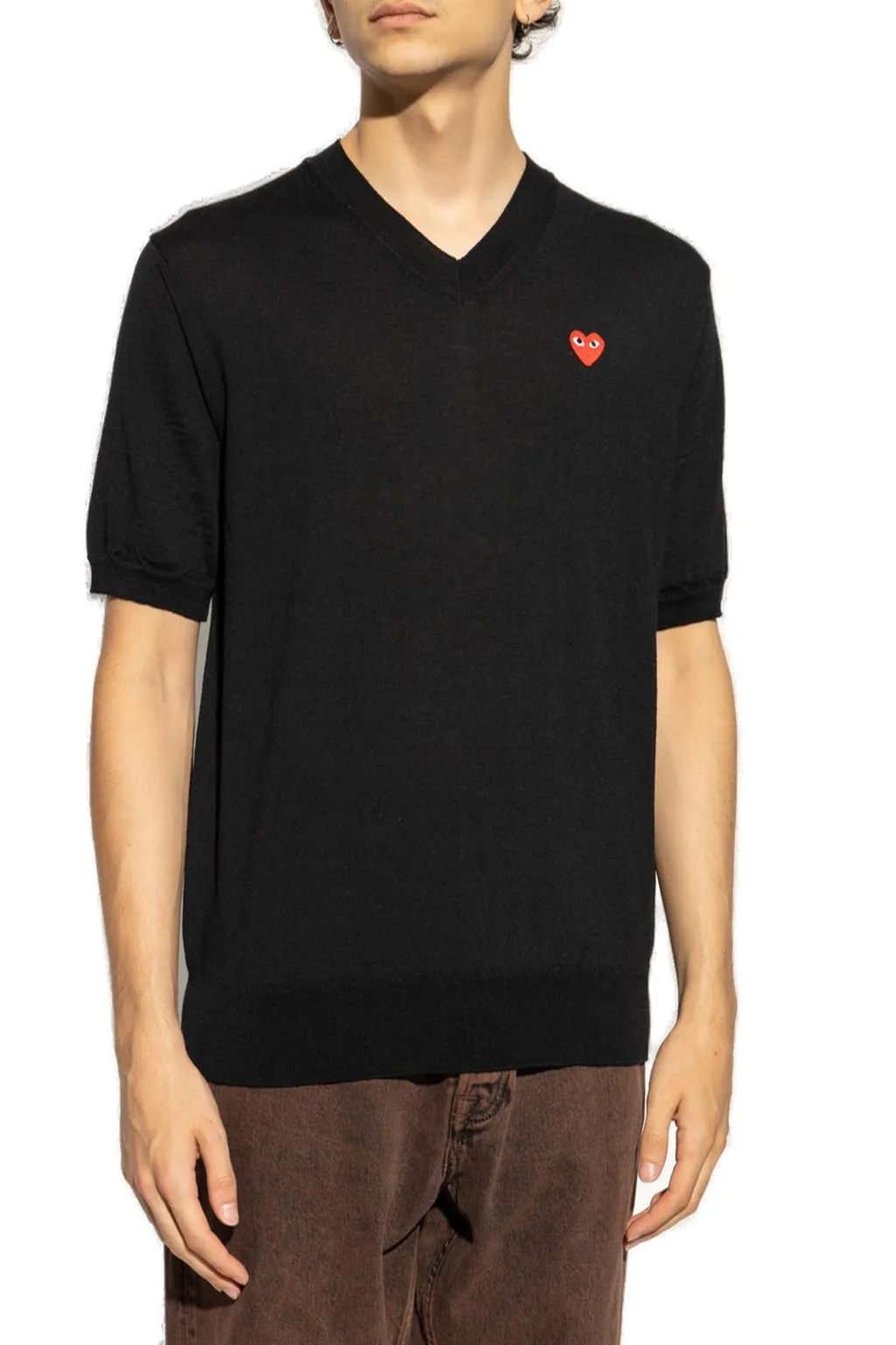 Comme Des GarÇOns Play V-Neck Short Sleeved Jumper