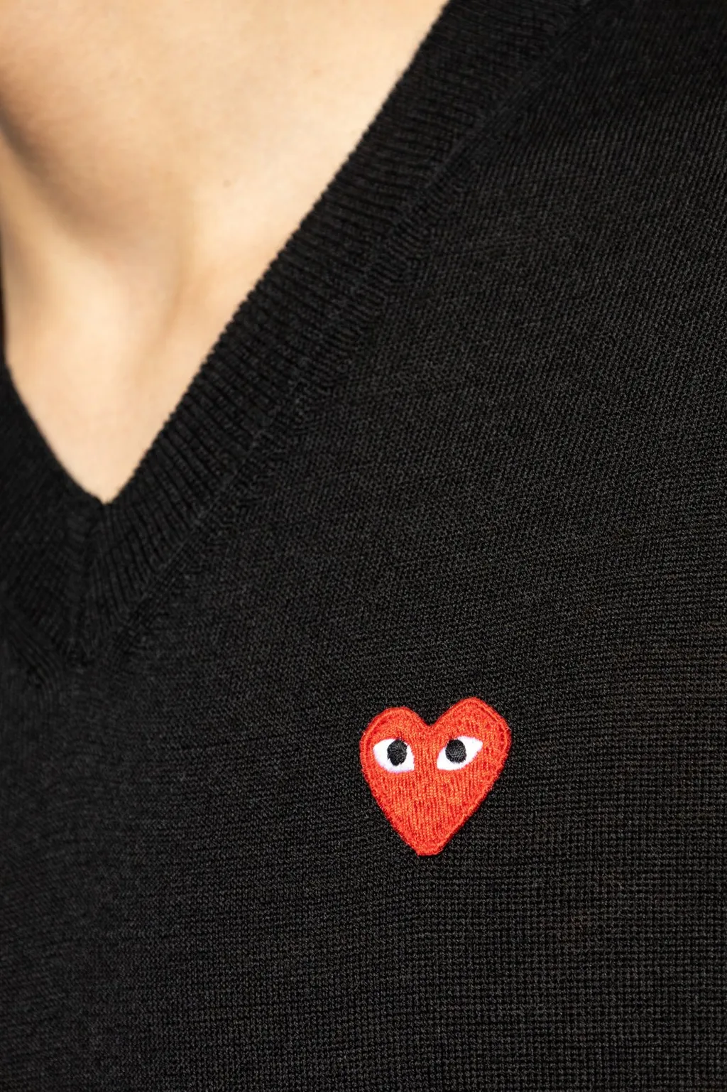 Comme Des GarÇOns Play V-Neck Short Sleeved Jumper
