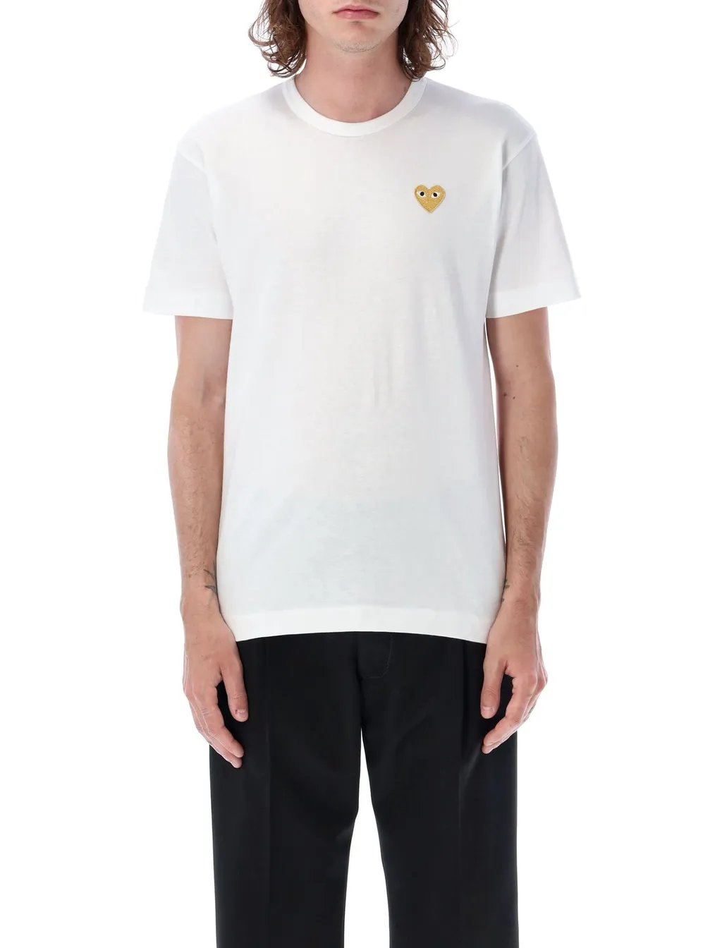 Comme Des GarÇOns Play Golden Heart Patch Crewneck T-Shirt