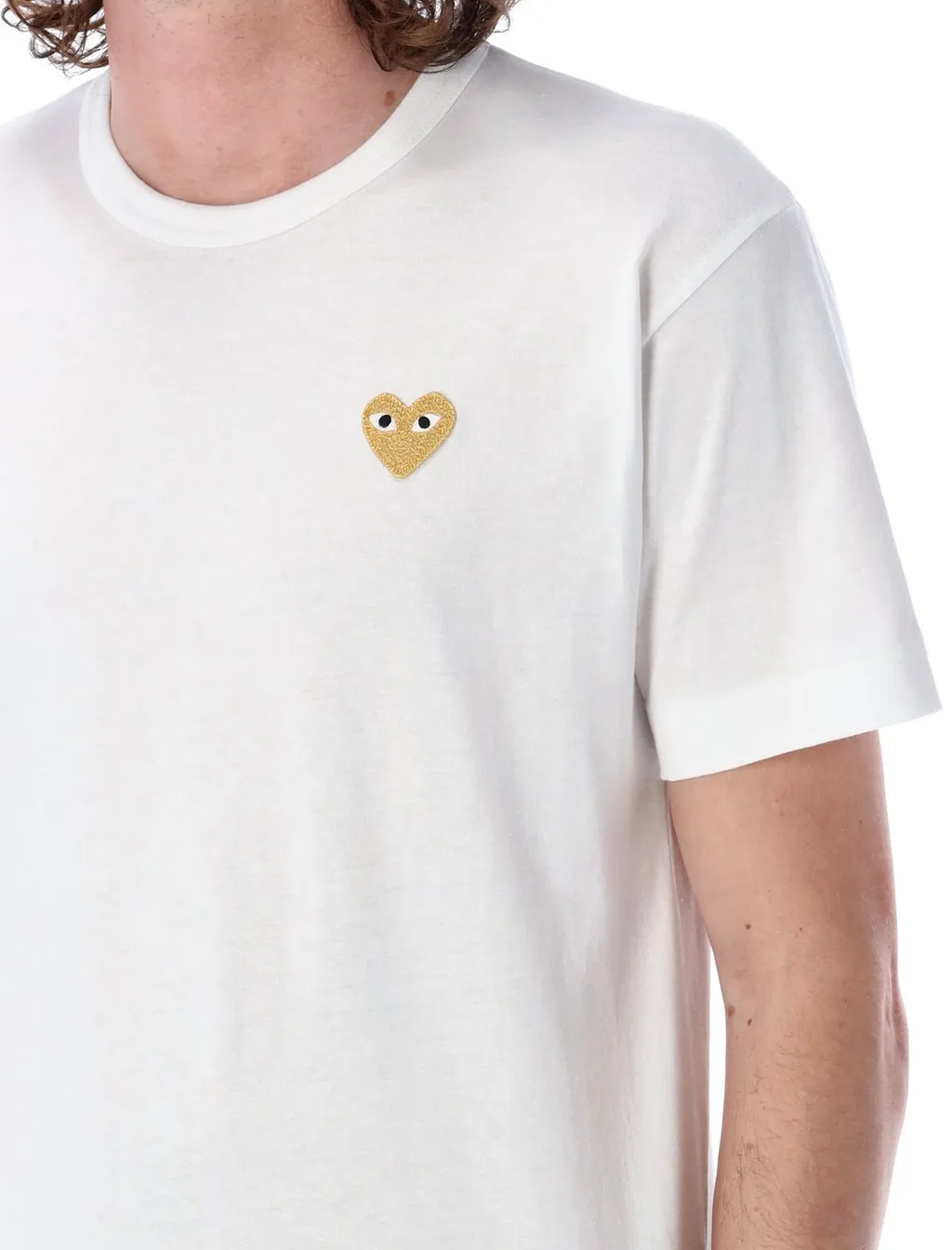 Comme Des GarÇOns Play Golden Heart Patch Crewneck T-Shirt