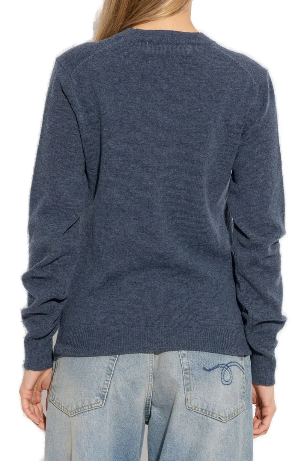 Comme Des GarÇOns Play Heart Patch V-Neck Jumper